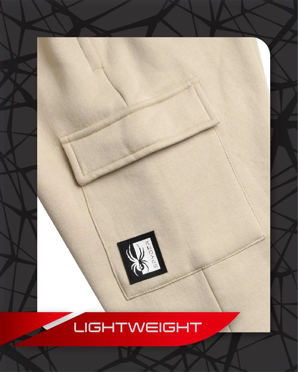 Spyder Mens Sweatpants - Athletic Fleece Cargo Joggers for Men with Pockets and Drawcord for Casual Workout (S-XXL)