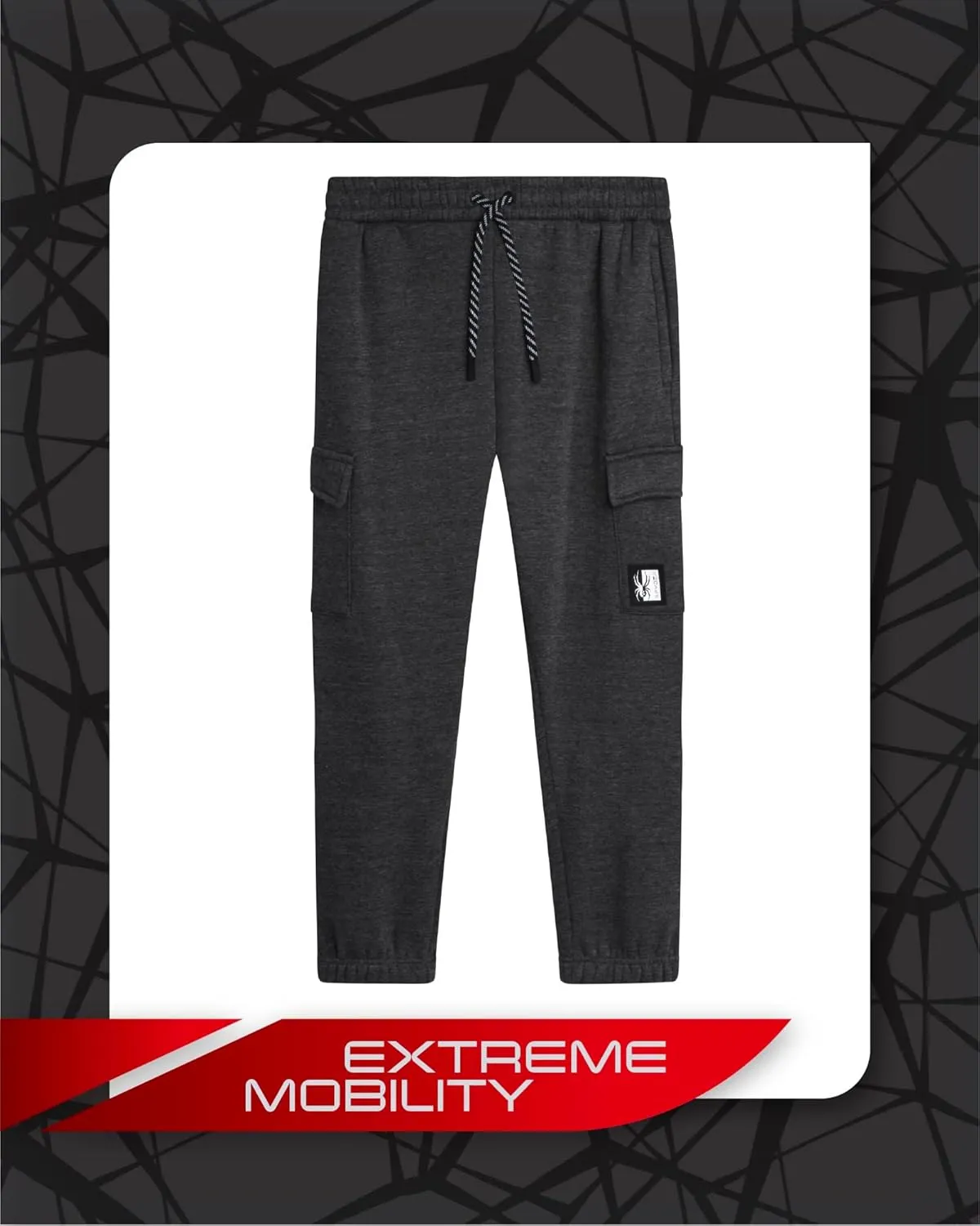 Spyder Mens Sweatpants - Athletic Fleece Cargo Joggers for Men with Pockets and Drawcord for Casual Workout (S-XXL)