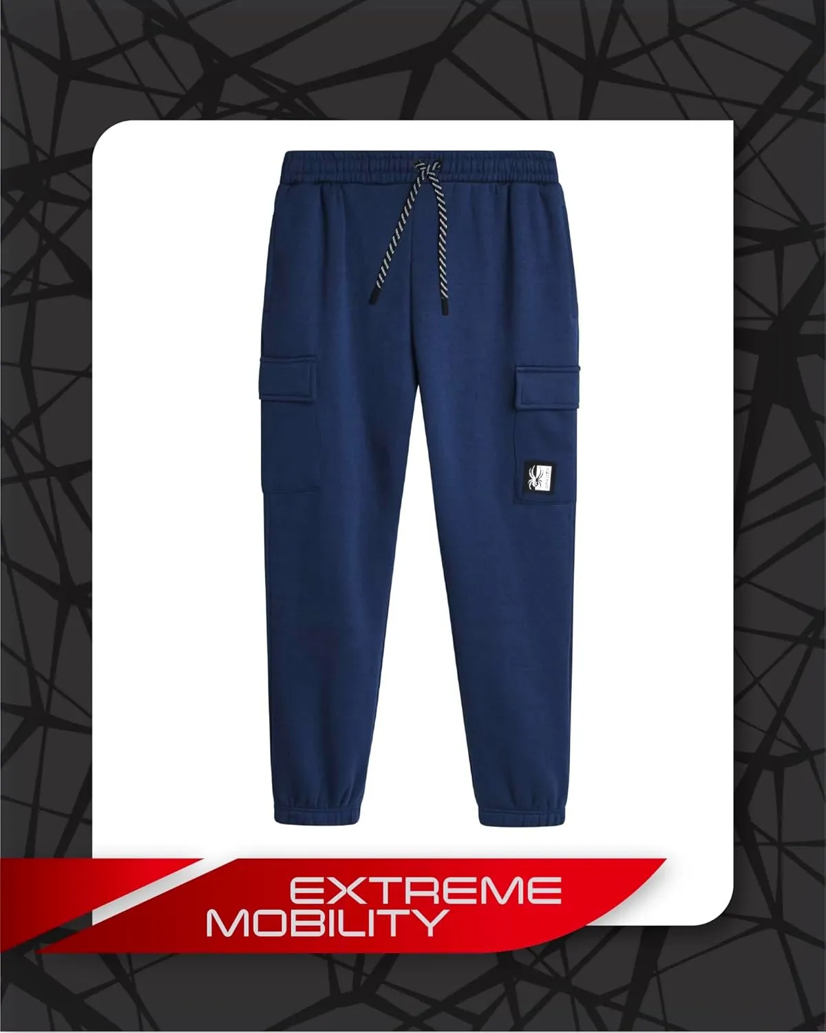Spyder Mens Sweatpants - Athletic Fleece Cargo Joggers for Men with Pockets and Drawcord for Casual Workout (S-XXL)