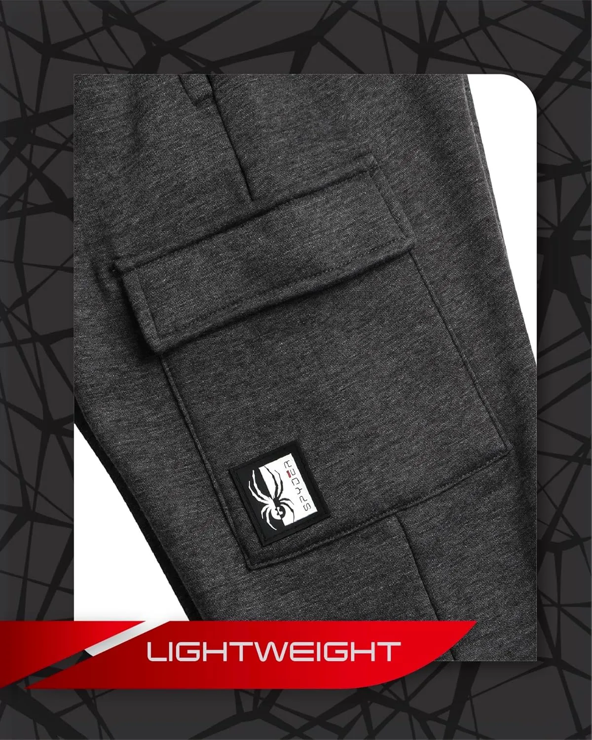 Spyder Mens Sweatpants - Athletic Fleece Cargo Joggers for Men with Pockets and Drawcord for Casual Workout (S-XXL)