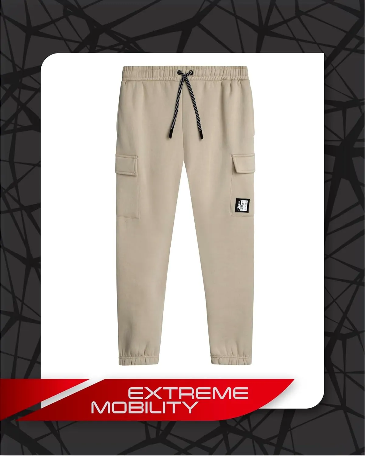 Spyder Mens Sweatpants - Athletic Fleece Cargo Joggers for Men with Pockets and Drawcord for Casual Workout (S-XXL)