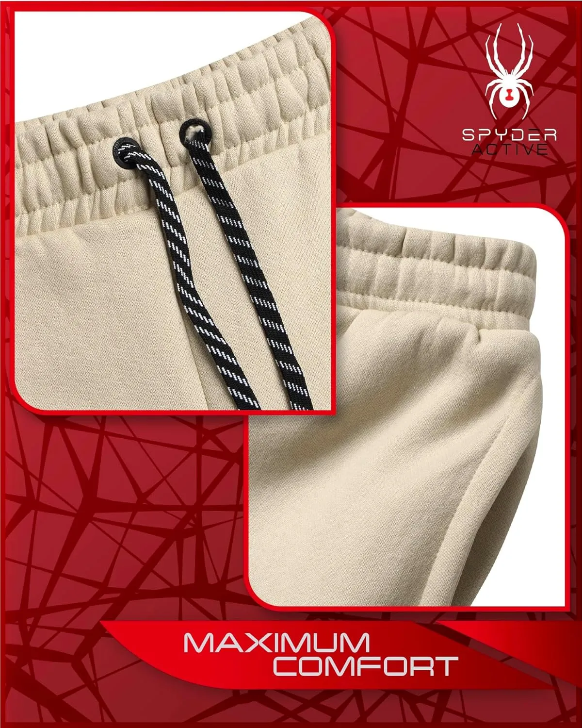 Spyder Mens Sweatpants - Athletic Fleece Cargo Joggers for Men with Pockets and Drawcord for Casual Workout (S-XXL)
