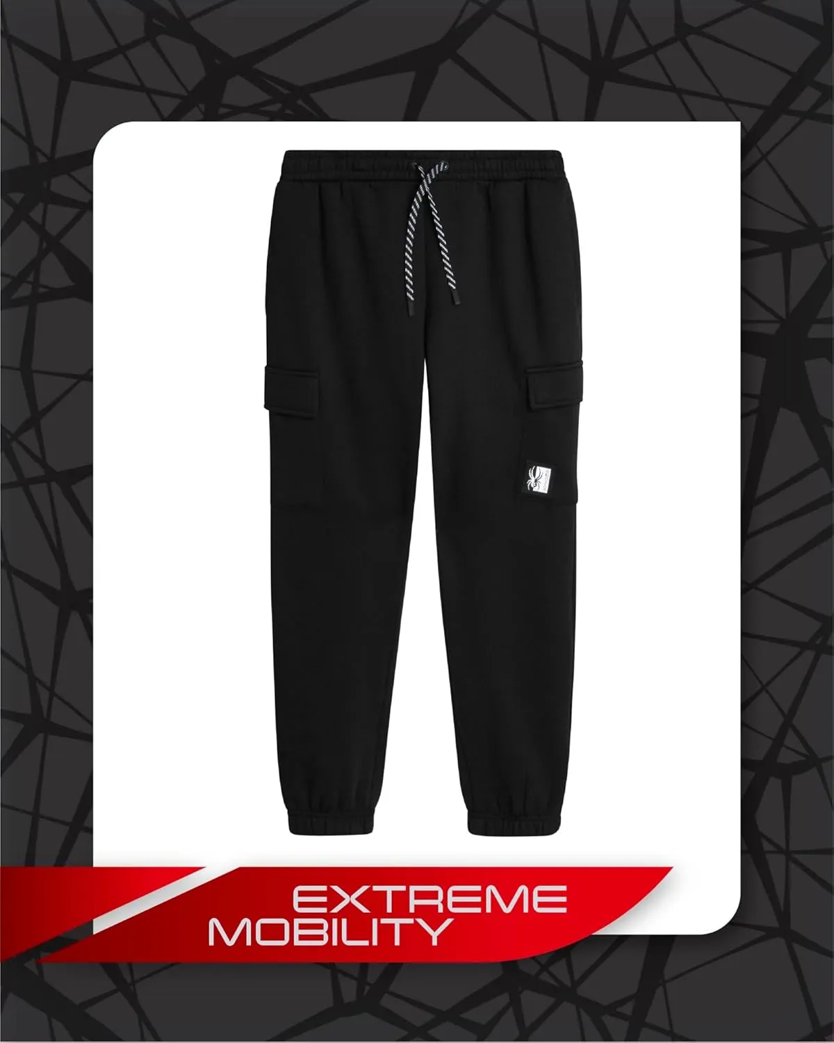 Spyder Mens Sweatpants - Athletic Fleece Cargo Joggers for Men with Pockets and Drawcord for Casual Workout (S-XXL)