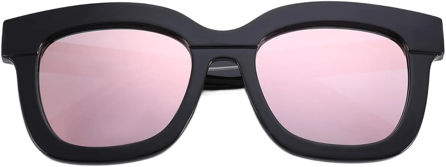 Square Cat Eye Polarized Sunglasses for Women Retro Classic Vintage Trendy Cateye Shades Sunnies