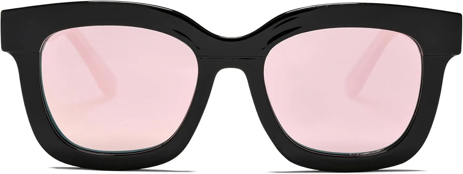 Square Cat Eye Polarized Sunglasses for Women Retro Classic Vintage Trendy Cateye Shades Sunnies