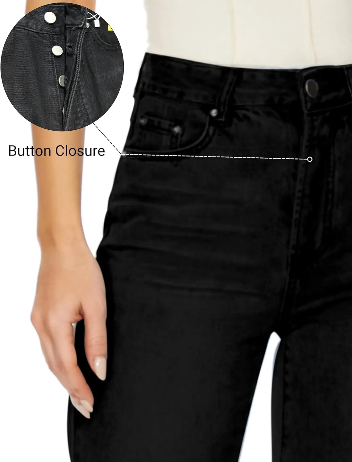 Straight Leg Jeans for Women High Waisted Relaxed Fit Button Fly Distressed Boyfriend Mom Jeans
