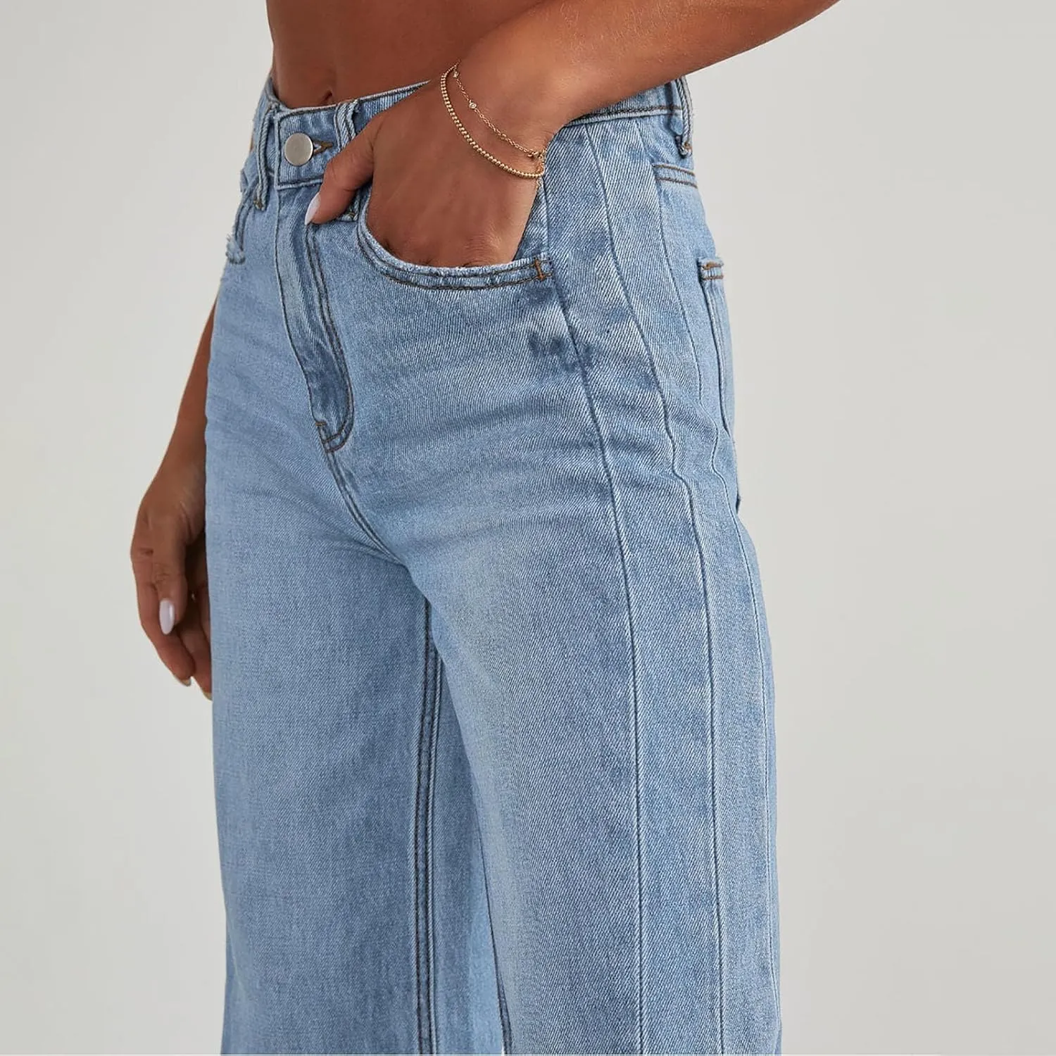 Straight Leg Stretchy Jeans Leg Jeans Loose Wide Leg Casual Pants Woman's Jeans Jeans Woman Jeans Jeans for Women