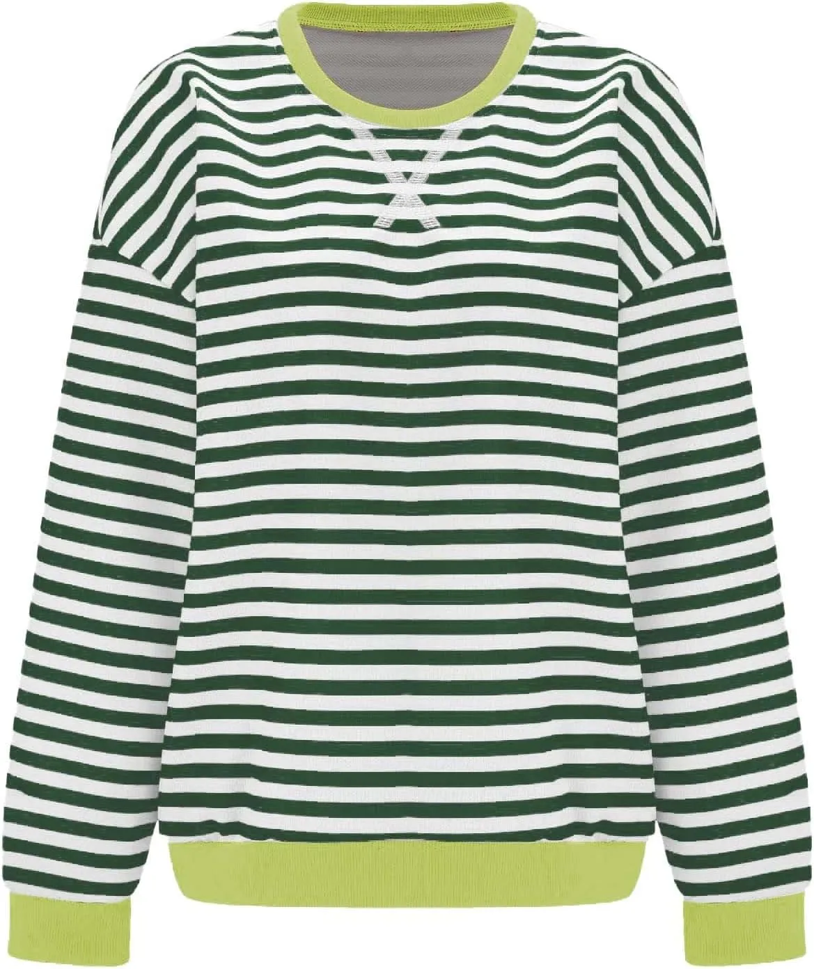 Striped Sweatshirt Women Oversized Striped Color Block Long Sleeve Crew Shirt Women Casual Loose Pullover hirt Top