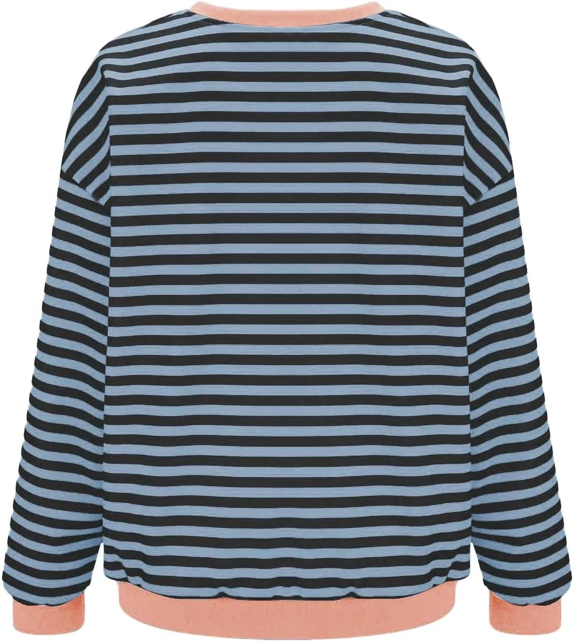 Striped Sweatshirt Women Oversized Striped Color Block Long Sleeve Crew Shirt Women Casual Loose Pullover hirt Top