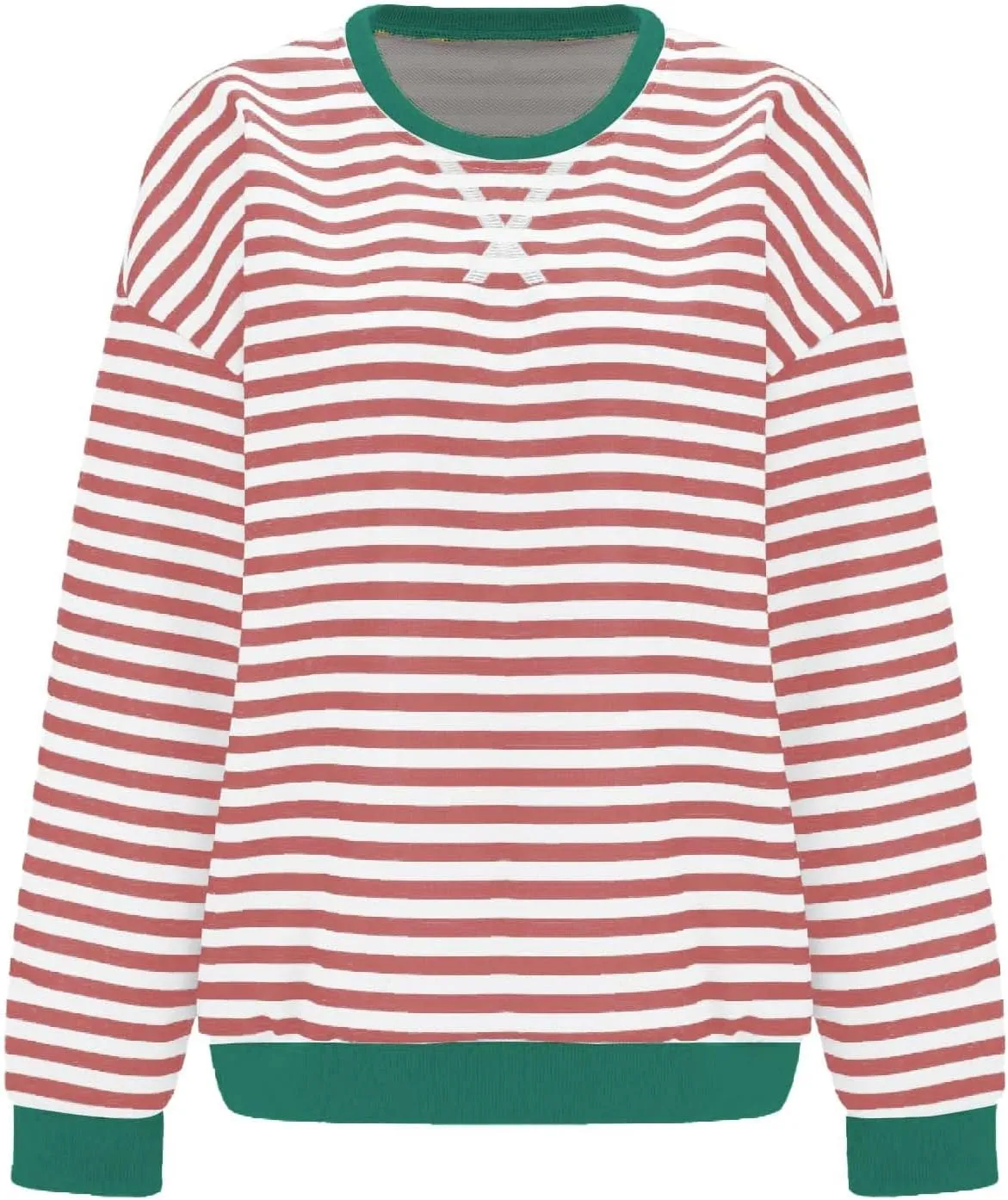 Striped Sweatshirt Women Oversized Striped Color Block Long Sleeve Crew Shirt Women Casual Loose Pullover hirt Top