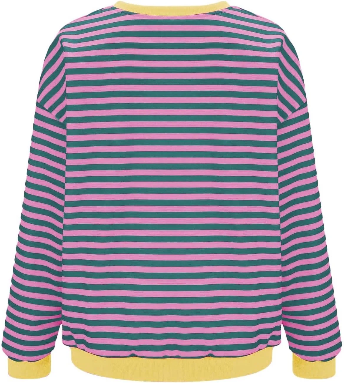 Striped Sweatshirt Women Oversized Striped Color Block Long Sleeve Crew Shirt Women Casual Loose Pullover hirt Top