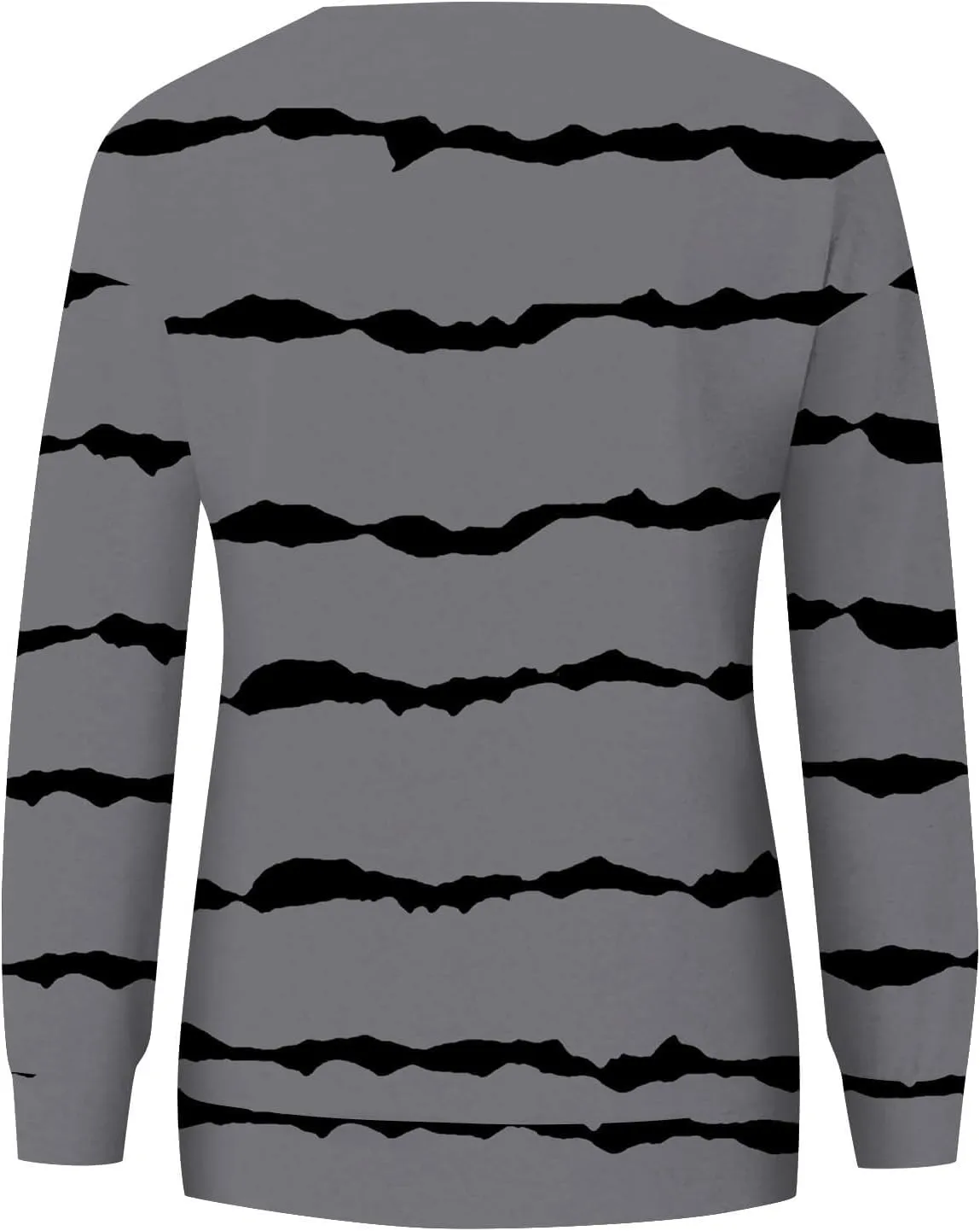 Striped Sweatshirts Women Crewneck Long Sleeve Hoodies Sweatshirt with Kangaroo Pocket Solid Color Pullover Tops