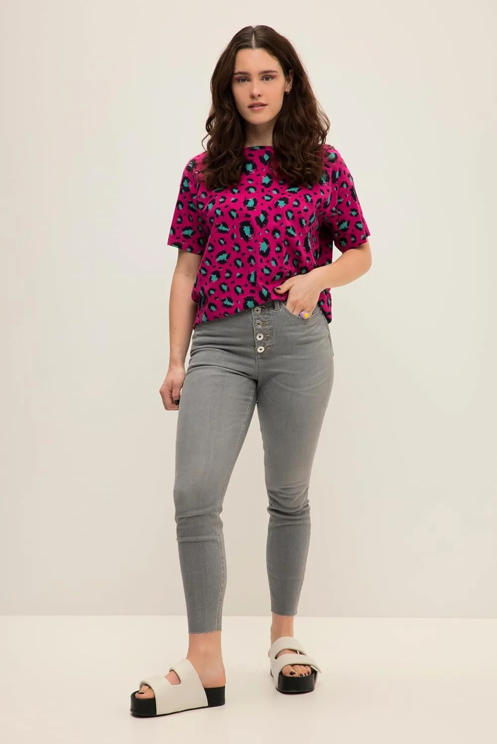 Studio Untold Womenswear Plus Size Curvy Button Fly Stretch Fit Skinny Jeans 821248