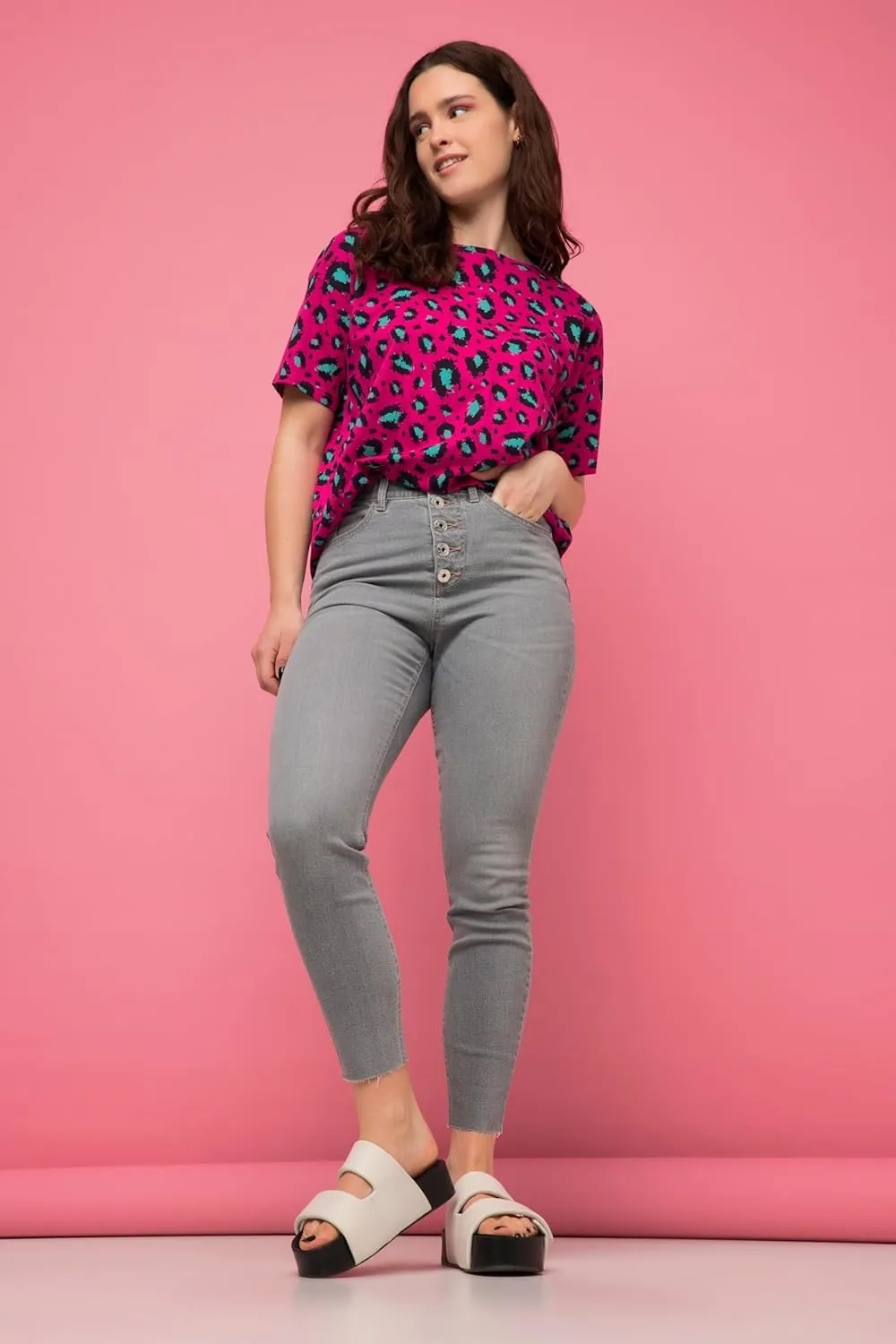 Studio Untold Womenswear Plus Size Curvy Button Fly Stretch Fit Skinny Jeans 821248