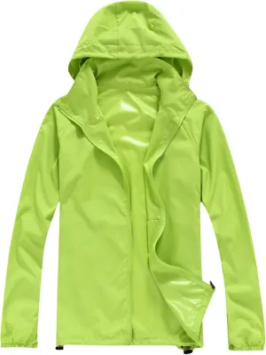Sun Protection Hooded Jackets Men's Outdoor Sports Rain Jackets Waterproof with Hood Lightweight Windbreaker Jacket