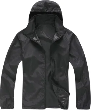 Sun Protection Hooded Jackets Men's Outdoor Sports Rain Jackets Waterproof with Hood Lightweight Windbreaker Jacket
