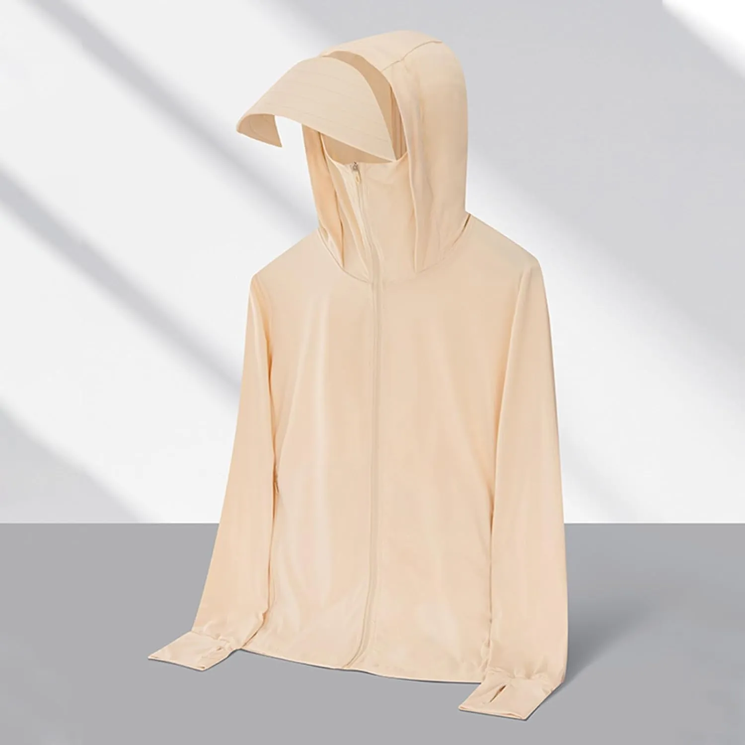 Sun Protection Outdoor for Men Lightwight Full Zip Hooded Jacket Long Sleeve Fishing Hiking Shirts Coats