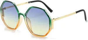 Sunglasses for Women Gradient Semi-circular Frame Semi Transparent Glasses