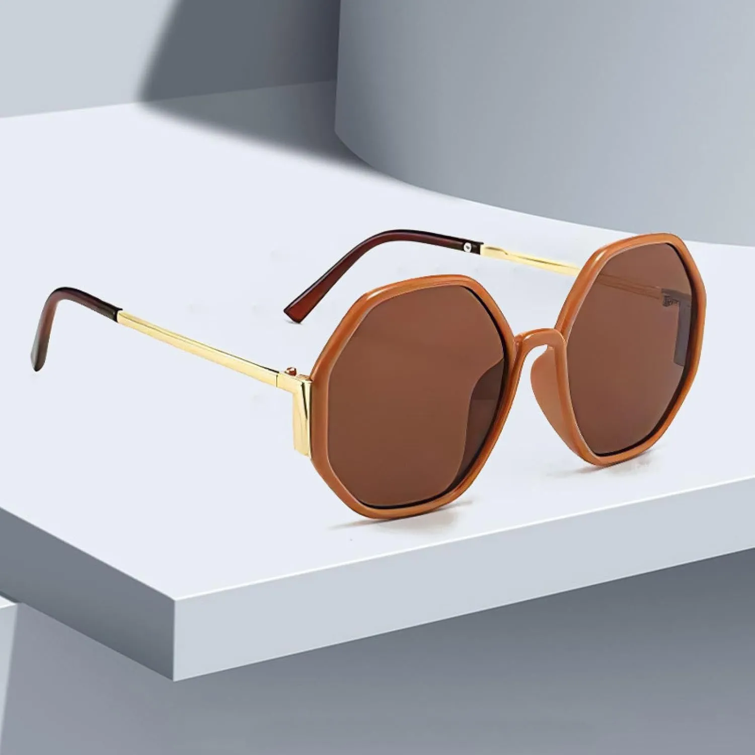 Sunglasses for Women Gradient Semi-circular Frame Semi Transparent Glasses