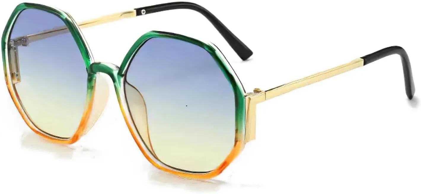 Sunglasses for Women Gradient Semi-circular Frame Semi Transparent Glasses