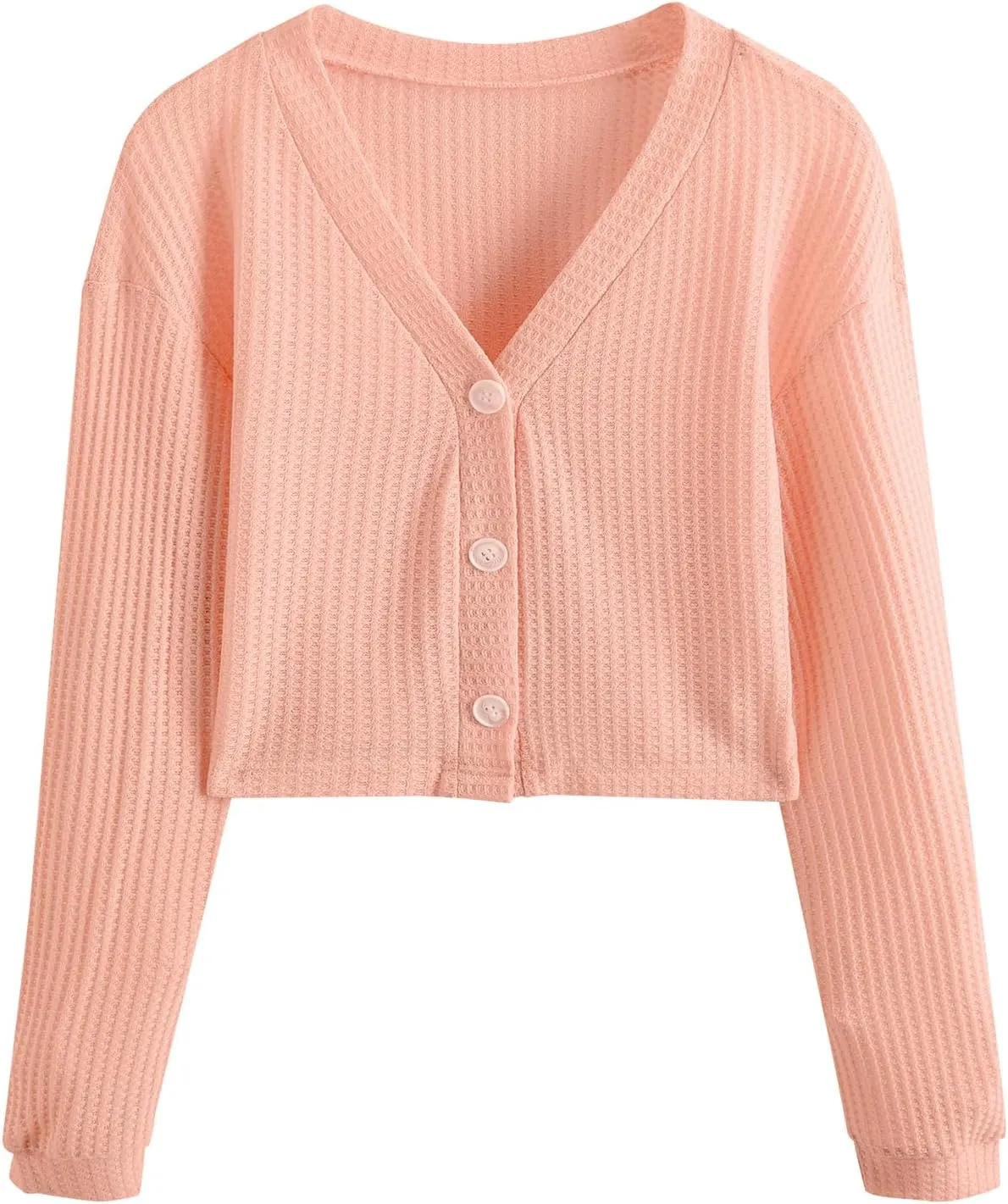 SweatyRocks Women's Long Sleeve Button Front V Neck Soft Knit Cardigan Sweaters