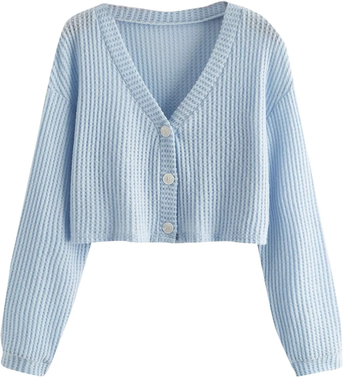 SweatyRocks Women's Long Sleeve Button Front V Neck Soft Knit Cardigan Sweaters