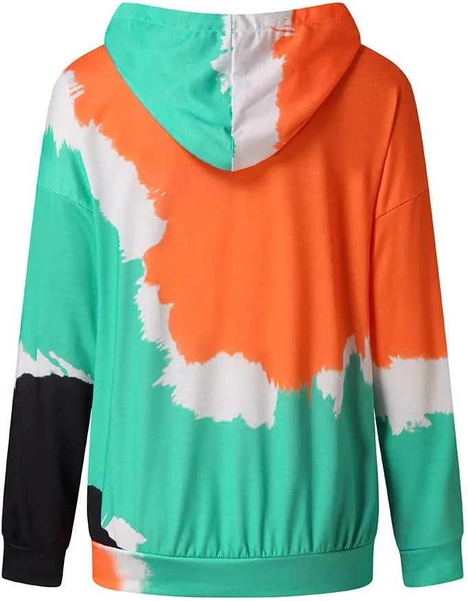Tie Dye Hoodies for Women Long Sleeve Casual Loose Fit Fashion Sweatshirts Oversized Comfy Cute Pullover Tops