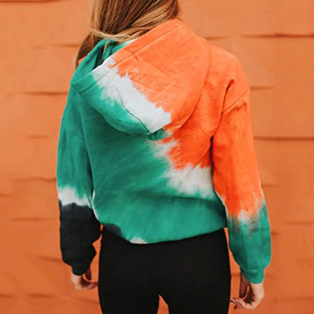 Tie Dye Hoodies for Women Long Sleeve Casual Loose Fit Fashion Sweatshirts Oversized Comfy Cute Pullover Tops