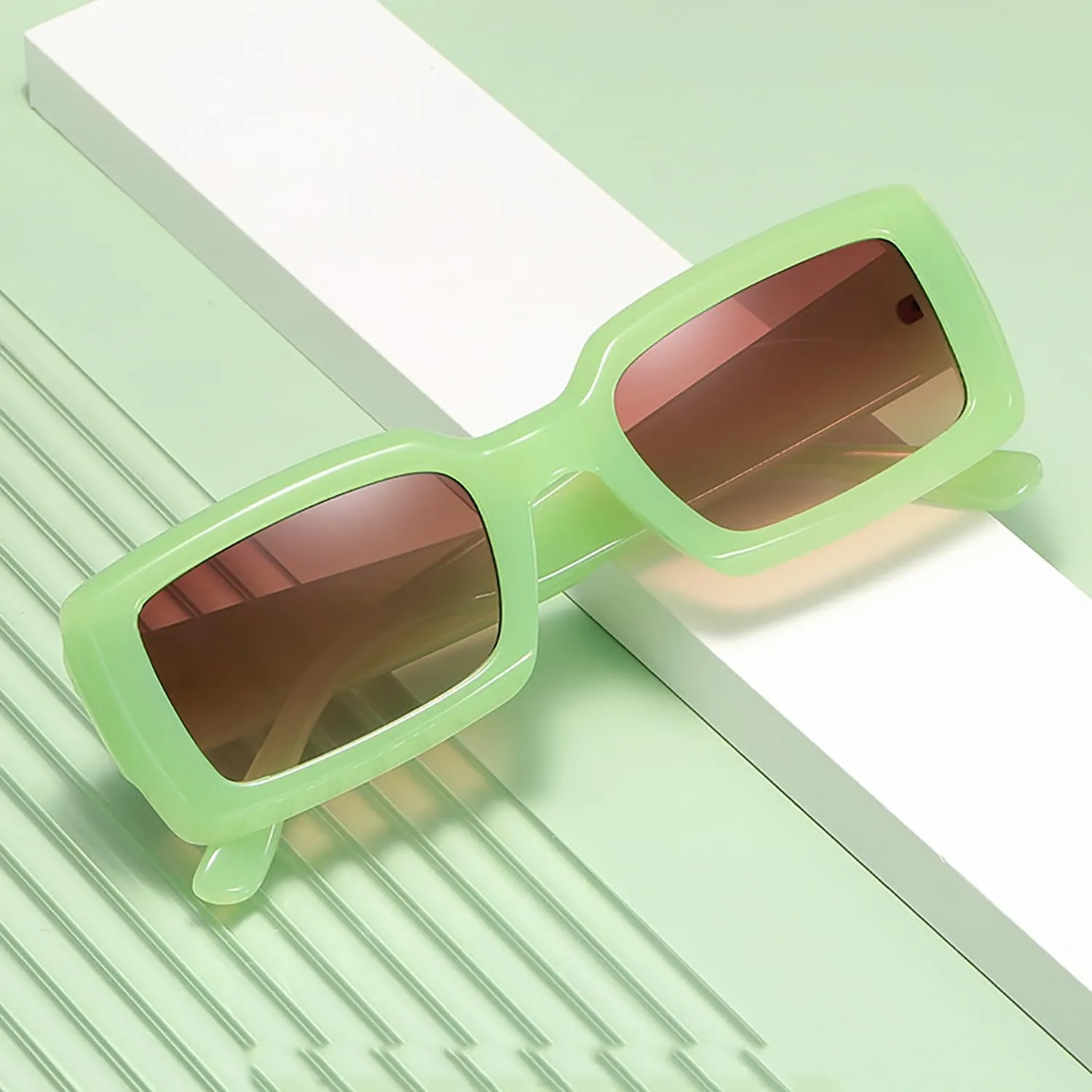 Trendy Rectangle Sunglasses for Women Men Retro 90s Glasses Shades Fashion Cute 2025 Sunglasses