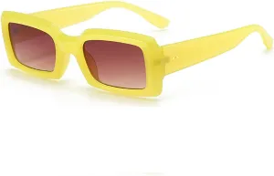 Trendy Rectangle Sunglasses for Women Men Retro 90s Glasses Shades Fashion Cute 2025 Sunglasses