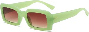 Trendy Rectangle Sunglasses for Women Men Retro 90s Glasses Shades Fashion Cute 2025 Sunglasses