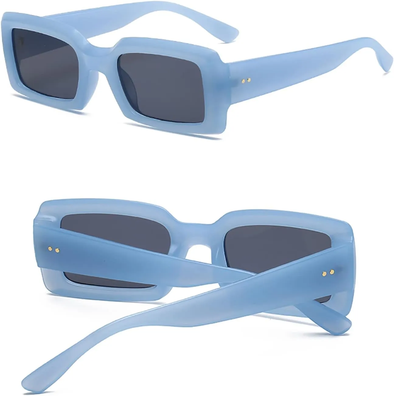 Trendy Rectangle Sunglasses for Women Men Retro 90s Glasses Shades Fashion Cute 2025 Sunglasses