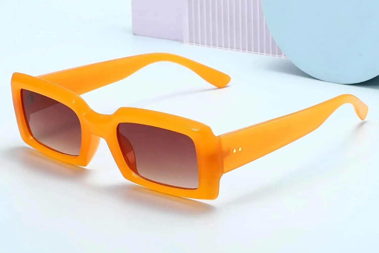 Trendy Rectangle Sunglasses for Women Men Retro 90s Glasses Shades Fashion Cute 2025 Sunglasses