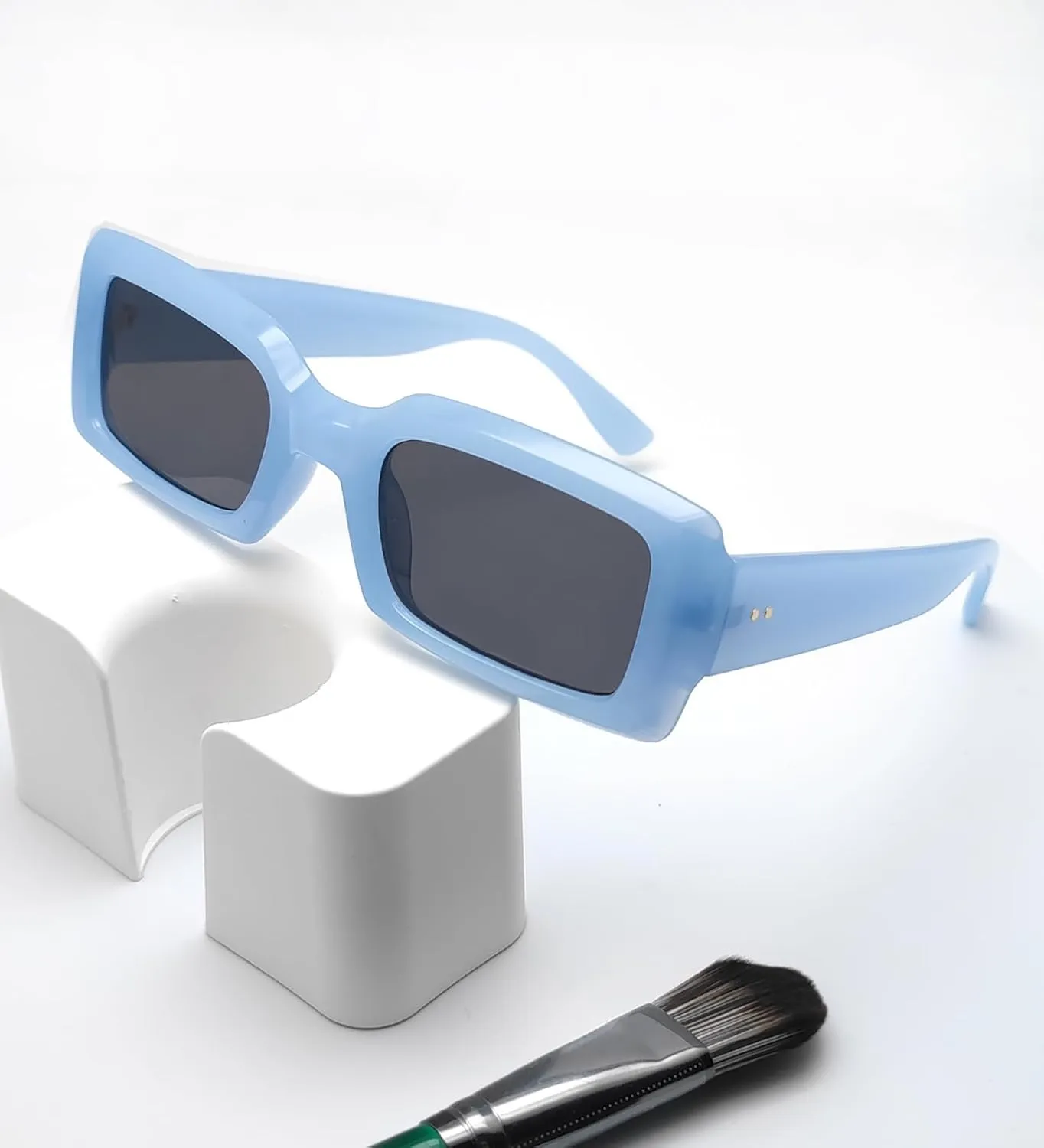Trendy Rectangle Sunglasses for Women Men Retro 90s Glasses Shades Fashion Cute 2025 Sunglasses