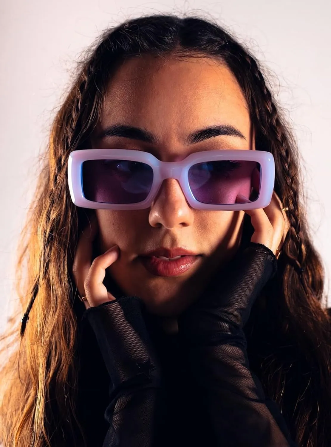 Trendy Rectangle Sunglasses for Women Men Retro 90s Glasses Shades Fashion Cute 2025 Sunglasses