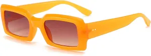 Trendy Rectangle Sunglasses for Women Men Retro 90s Glasses Shades Fashion Cute 2025 Sunglasses