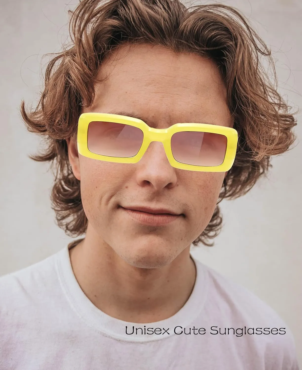 Trendy Rectangle Sunglasses for Women Men Retro 90s Glasses Shades Fashion Cute 2025 Sunglasses