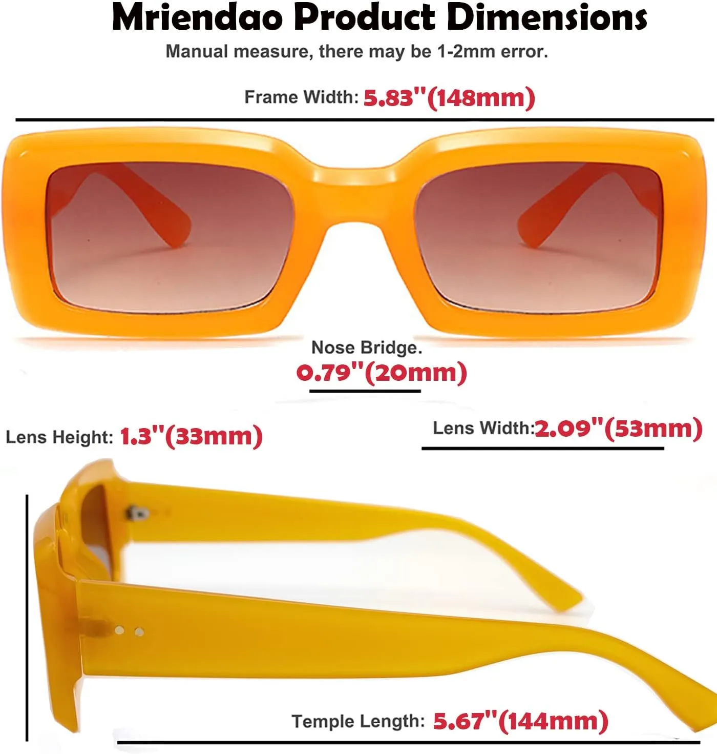 Trendy Rectangle Sunglasses for Women Men Retro 90s Glasses Shades Fashion Cute 2025 Sunglasses