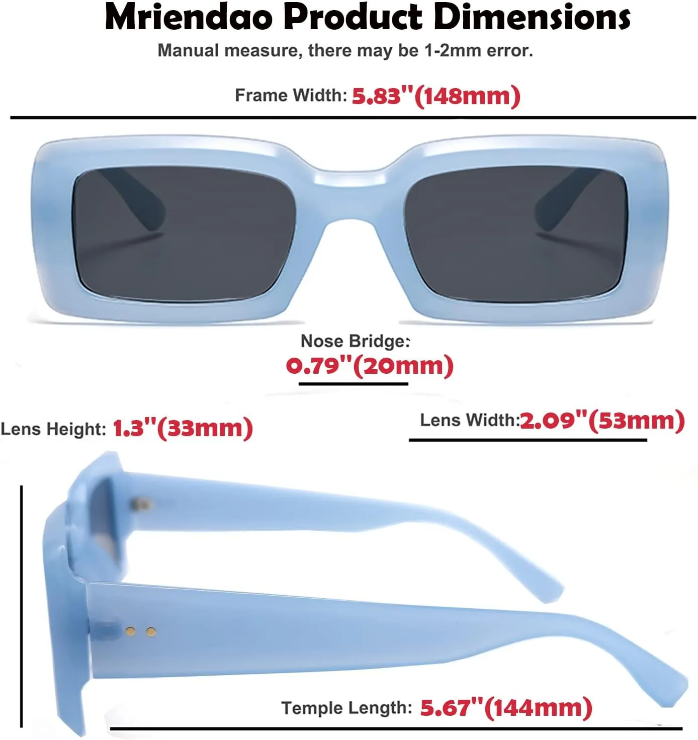 Trendy Rectangle Sunglasses for Women Men Retro 90s Glasses Shades Fashion Cute 2025 Sunglasses