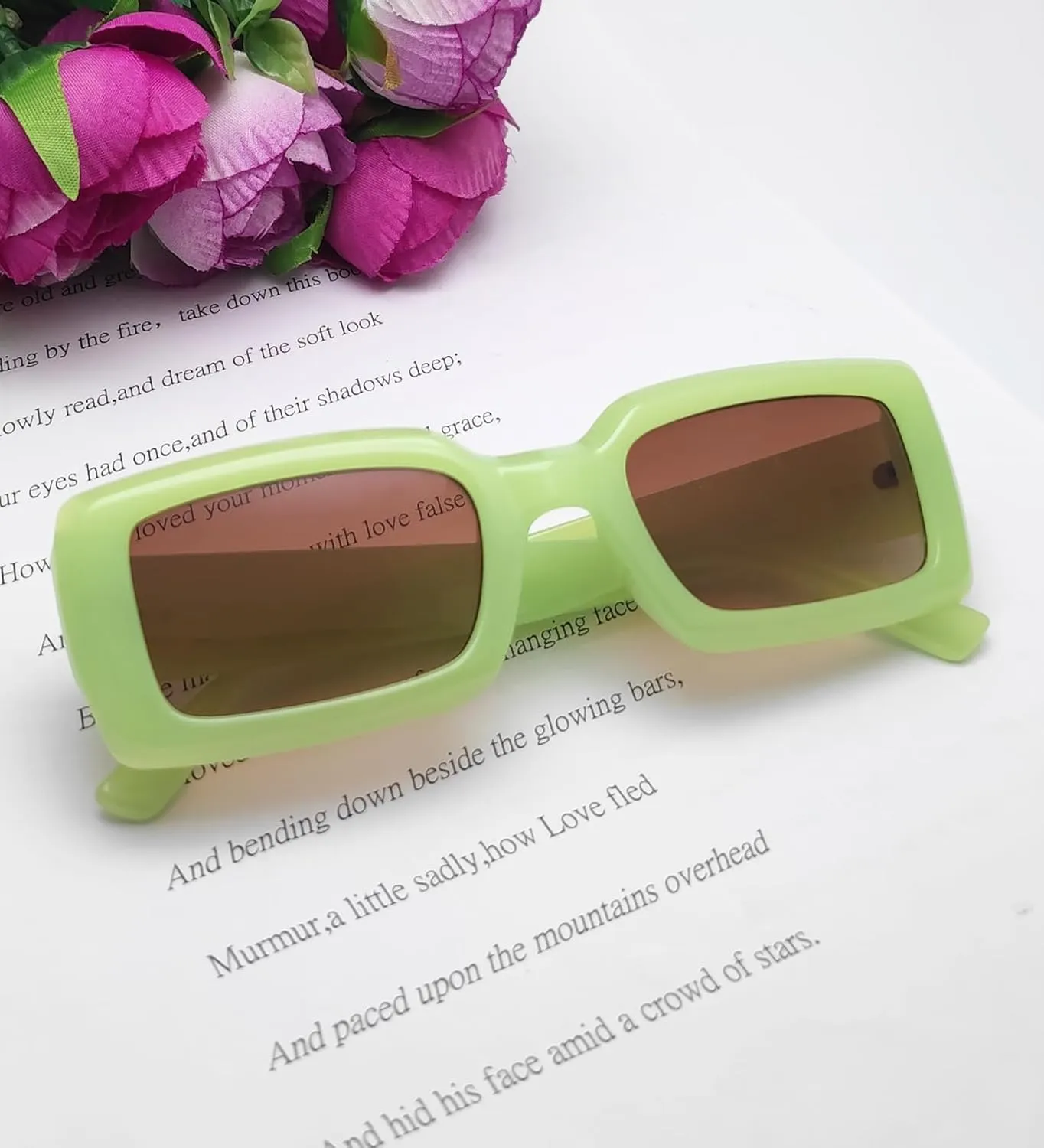 Trendy Rectangle Sunglasses for Women Men Retro 90s Glasses Shades Fashion Cute 2025 Sunglasses