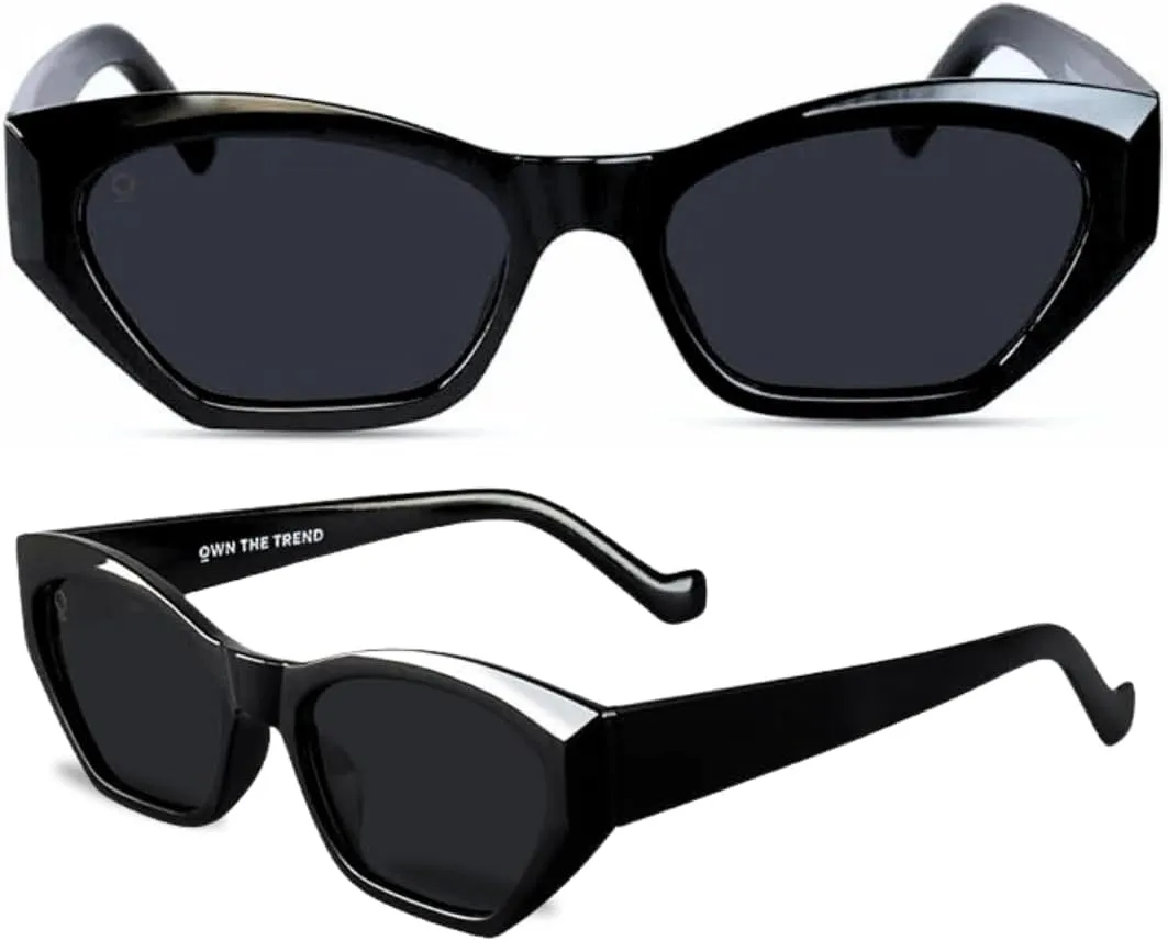 Trendy Sunglasses for Women - Sunglasses Womens with UV protection - Vintage Retro Oval Y2K Fashion Sun Glasses