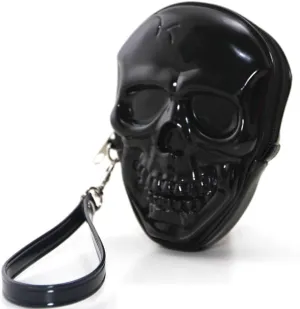 Unique Smiling Skull Head Bone Zippered Wristlet