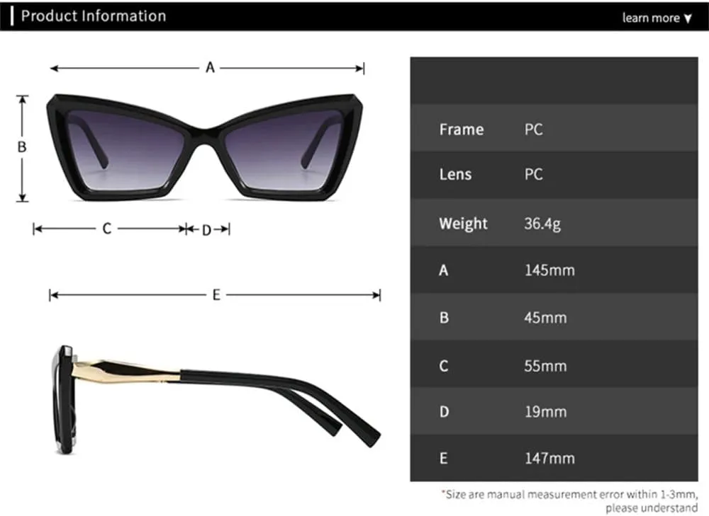 Vintage Cat Eye Sunglasses Women For Female Sun Glasses Punk Ladies Eyeglasses