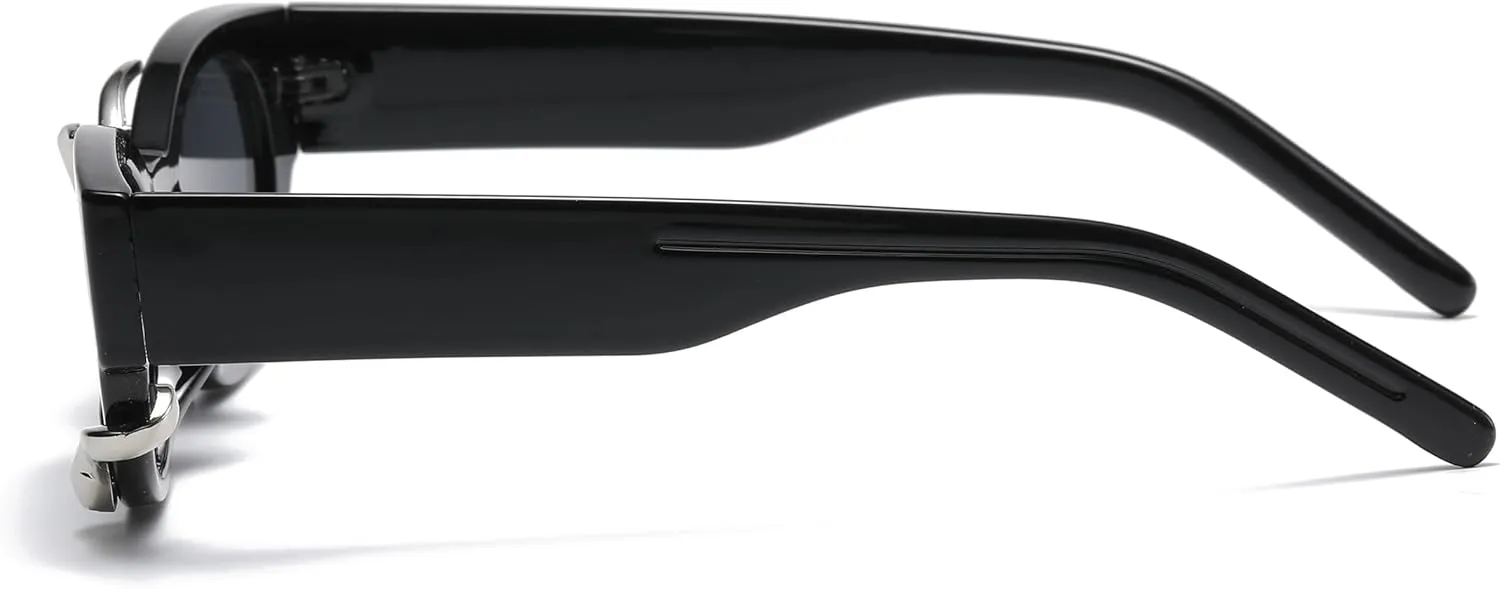 Vintage Narrow Cateye Sunglasses Trendy Small Oval Metal Snake Y2k Accessories