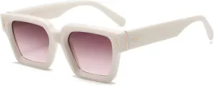 Vintage Sunglasses Women Fashion Gradient Color Rivet Sunshade Mirror Outdoors Uv400
