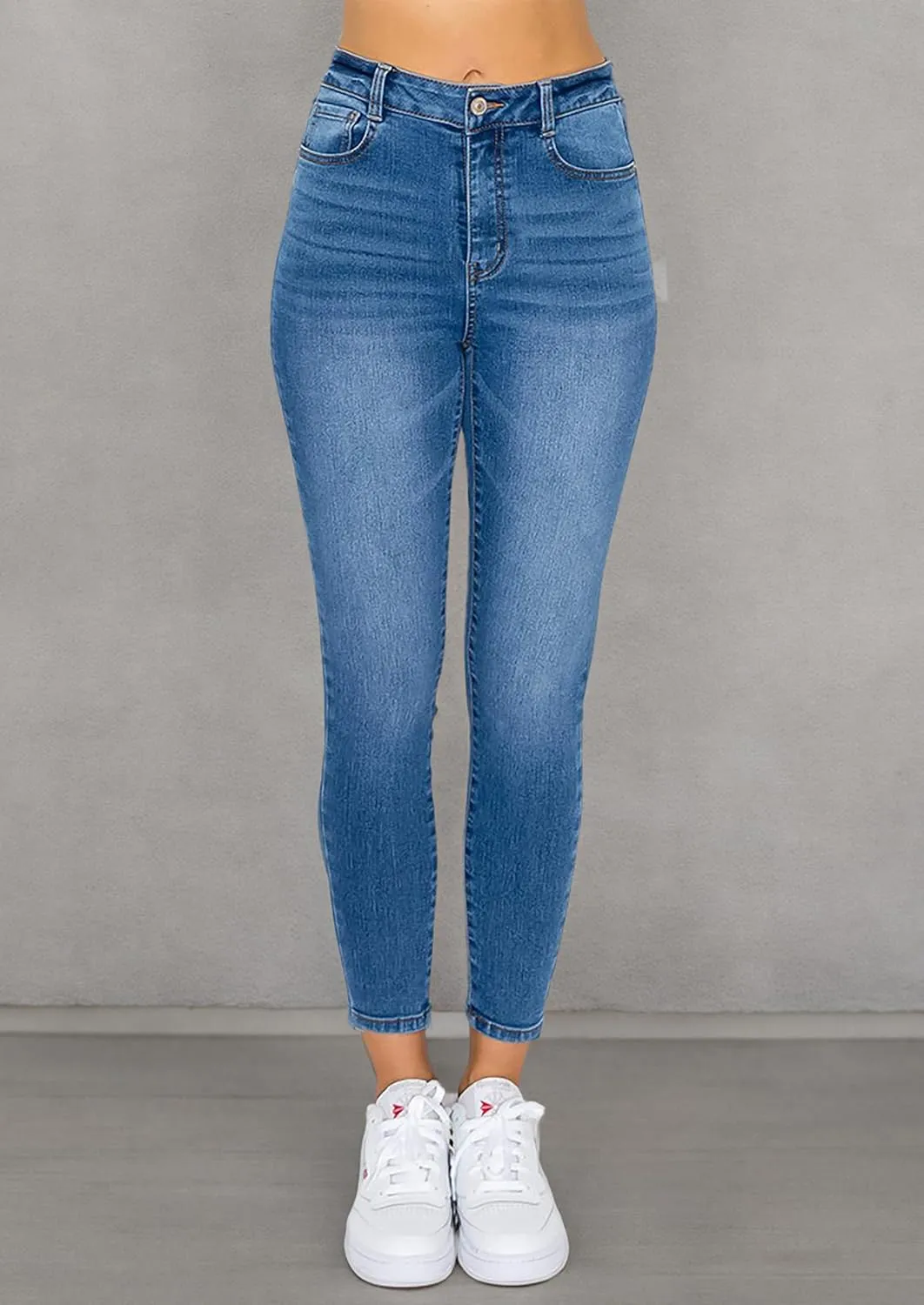 WAX JEAN Women's High Waisted Ankle Skinny 'Comfy Knit Denim' Jeans