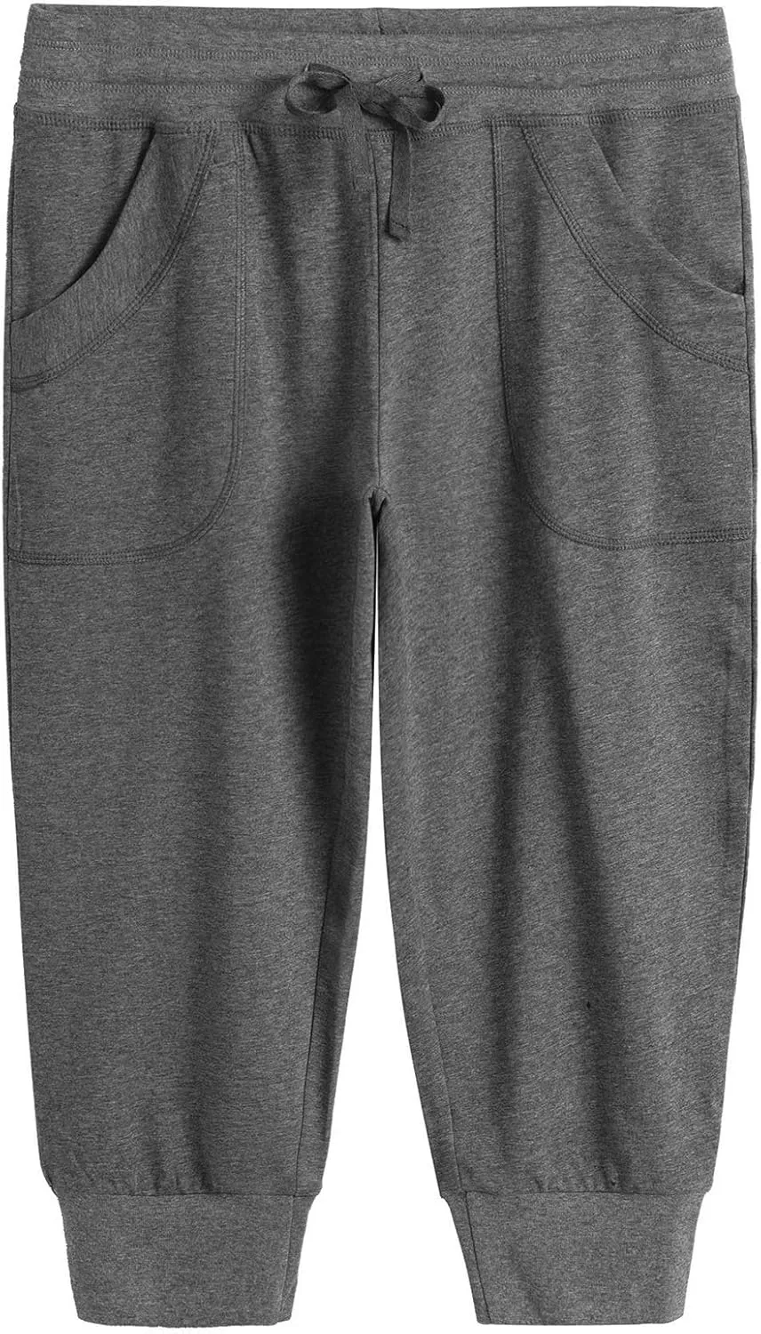 Weintee Women's Capri Joggers Jersey Sweatpants