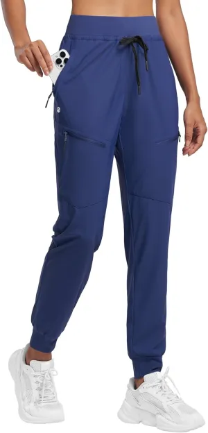 Willit Women's Joggers Lightweight Hiking Pants Quick Dry Travel Athletic Track Pants Zipper Pockets UPF 50 