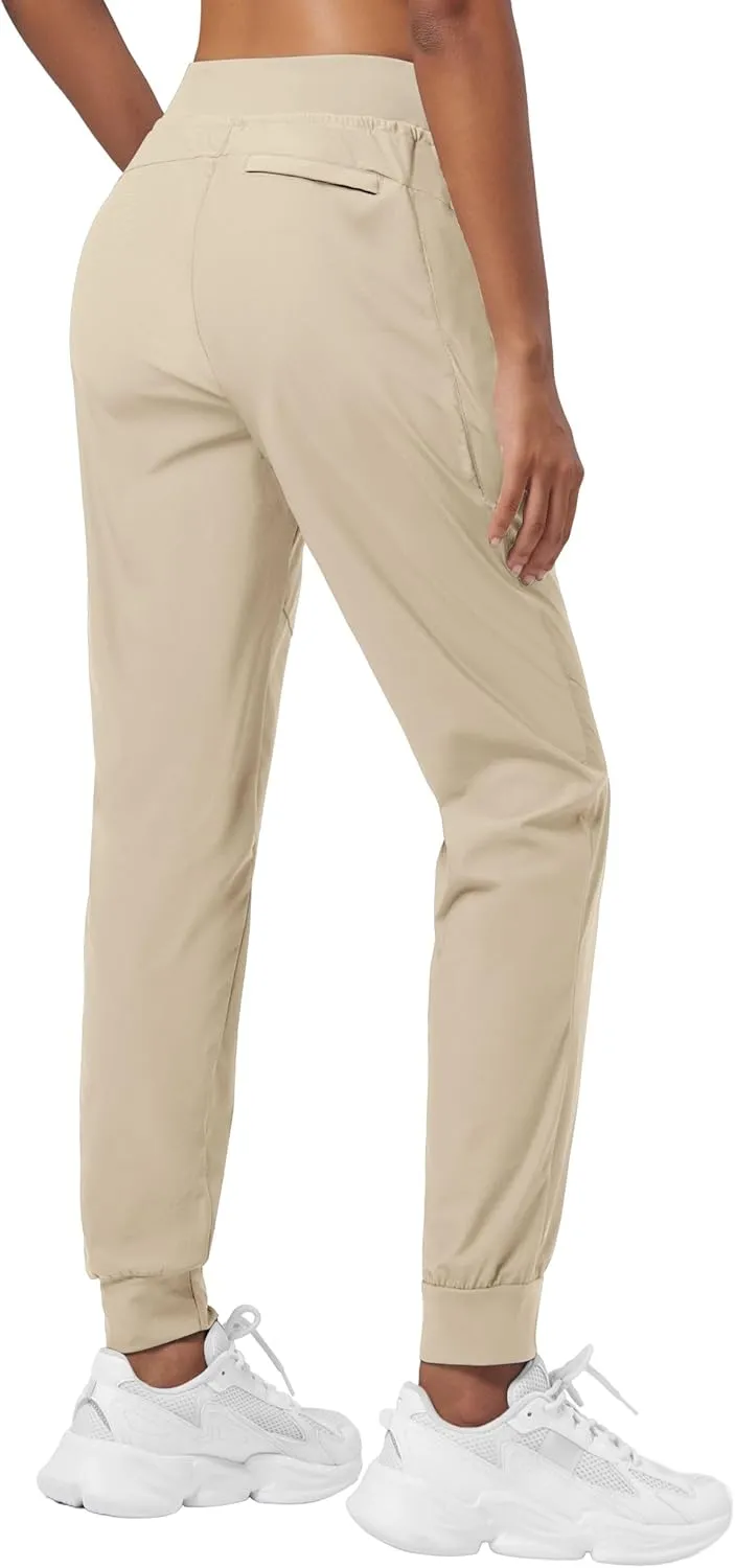 Willit Women's Joggers Lightweight Hiking Pants Quick Dry Travel Athletic Track Pants Zipper Pockets UPF 50 