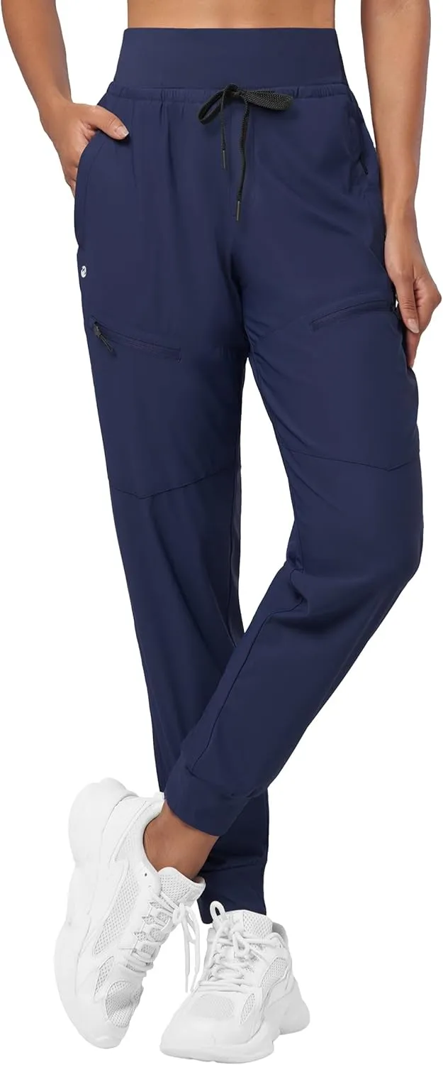 Willit Women's Joggers Lightweight Hiking Pants Quick Dry Travel Athletic Track Pants Zipper Pockets UPF 50 